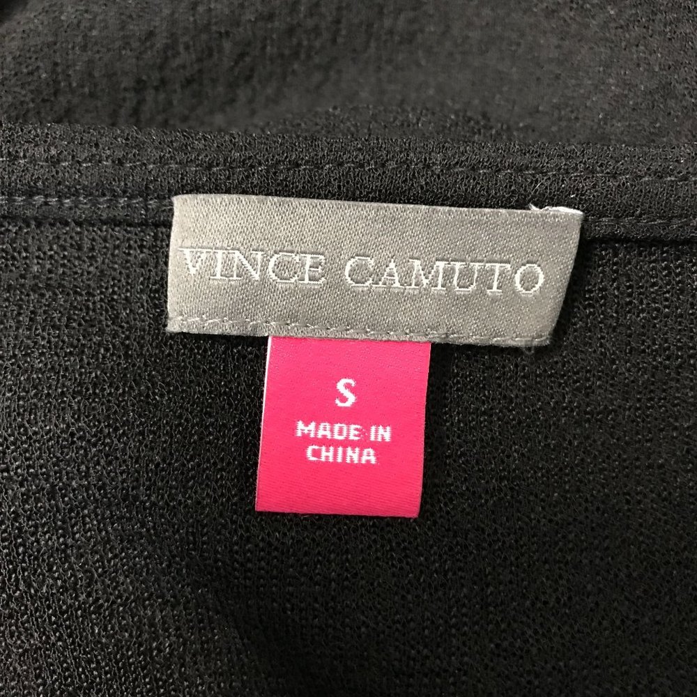 Vince Camuto Womens Black Ruched Side 3/4 Sleeve Round Neck Blouse Size S - Picture 5 of 6